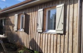 Saturateur de l’ossature bois et mise en opaque des volets